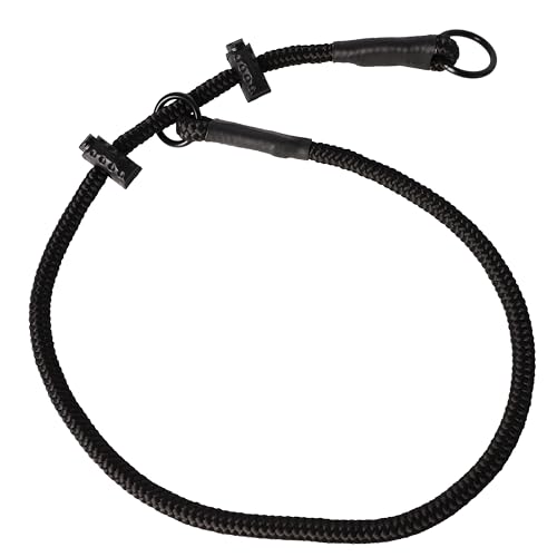 Dingo Gear Trainingshalsband für Hunde – handgefertigt, robuste geflochtene Polypropylenleine, mit Zwei Stoppern, Größe L, Full Black S04079