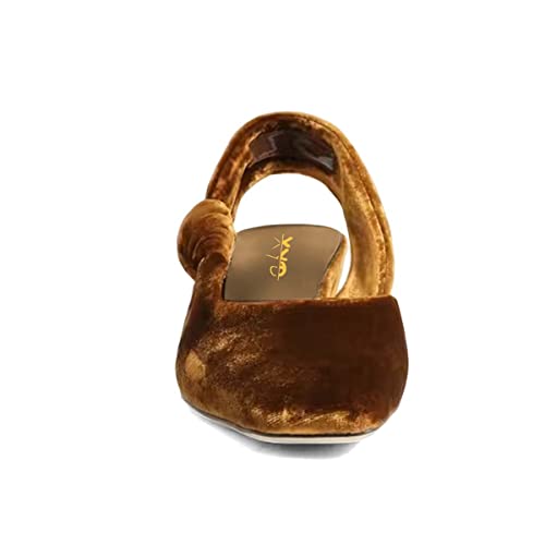 XYD Women Slingback Kitten Heel Square Closed Toe Pumps Low Heels Knotted Strap Girls Ladies Slip On Comfortable Dress Party Casual Shoes3