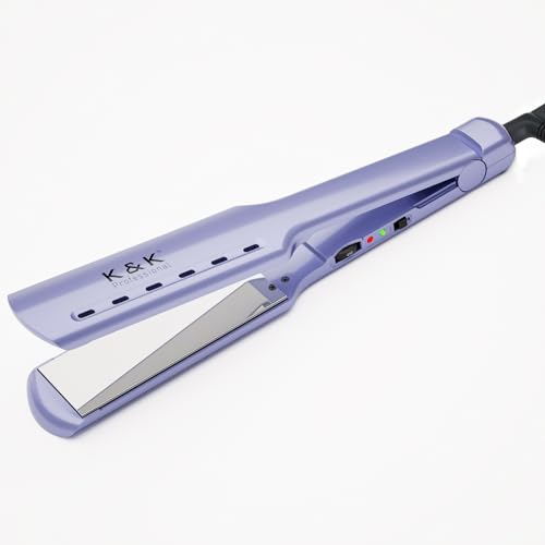 Plancha de pelo K&K 1.73” para cabello grueso con temperatura ajustable