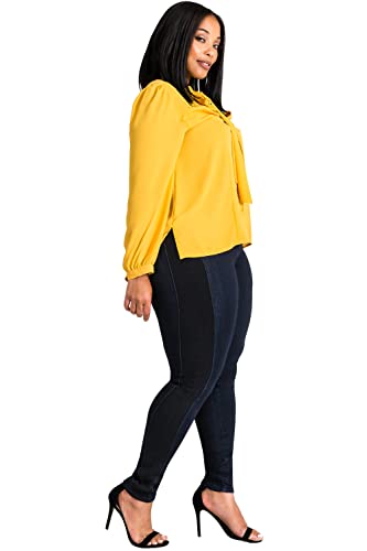 Poetic Justice Women's Plus Size Curvy Fit Mid Rise Basic 5 Pocket Style Skinny Jeans4