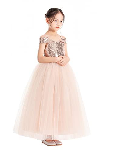 ekidsbridal Sequins Off The Shoulder Father Daughter Dance Recital Dresses for Girls 3223