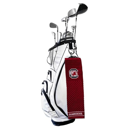 Image of Team Golf NCAA South Carolina Gamecocks Embroidered Golf Towel Embroidered Golf Towel, Checkered Scrubber Design, Embroidered Logo