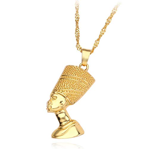 Preisvergleich Produktbild Zonfer Unisex ägyptischen Königin Nofretete hängende Halsketten-Kette Schmucksache-Gold