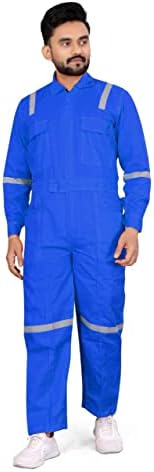 Men's Cotton Industrial Work WEAR Industrial Coverall Boiler Suit with Reflective Tape