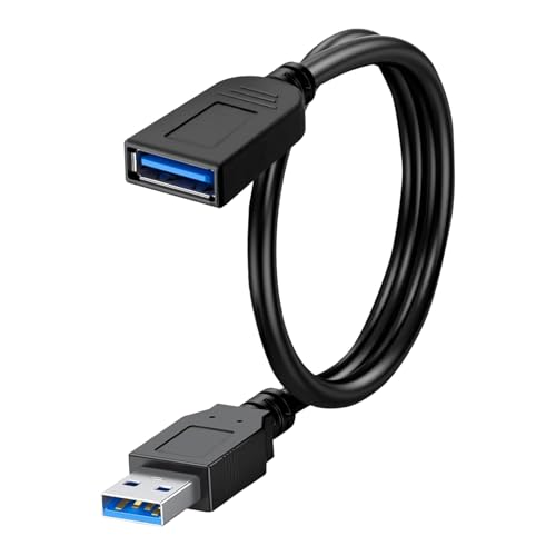 Image of ikis 30cm USB 3.0 Extension Cable Extender SuperSpeed 5 Gbps USB 3.0 Type A Male to USB A Female Extension Cord for Printer, Mouse, Pen Drive 30cm