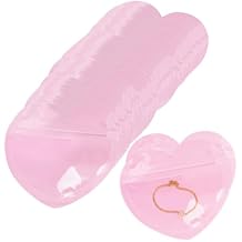 Yolyoo 200 Pcs Heart-Shaped Jewelry Bags Resealable Ziplock Cute Treat Bags for Business Wedding Birthday Valentines Day