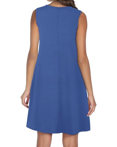 Image of Summer Dresses for Women 2026 Casual Sleeveless Sundress Floral Loose Fit Beach Cover Up with Pocket
