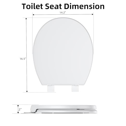 Toilet Seat Cover, Round Toilet Seat with Quick-Release Design, Easy to Remove and Clean, Smooth PP Material, Ideal for Daily Bathroom Needs,White