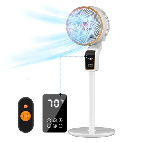 Feculs Official Standing Fan with Remote, Fans Oscillating with 12H Timer, 3 Speeds, Temperature...