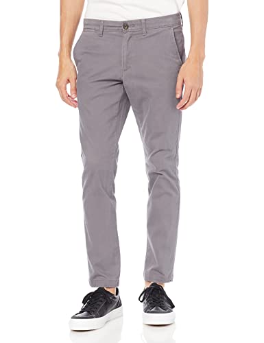 Amazon Essentials Herren Legere Stretch-Chinohose mit Enger Passform, Dunkelgrau, 42W / 28L
