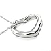 Goldenchen Fashion Jewelry Silver Plated Perfect Love Open Heart Pendant Necklace