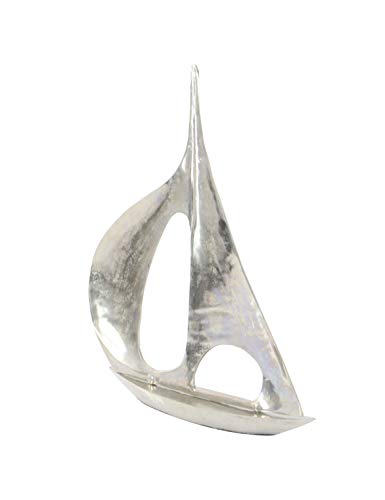 Deco 79 Coastal Aluminum Sail Boat Sculpture, 28" X 6" X 37", Silver #TOP5