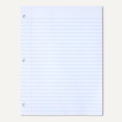 Amazon Basics Loose Leaf Paper, Wide Ruled Paper, 3 Hole Punched, 150 Sheets, 10.5\" x 8\", 1 pack, White - Thumbnail 5