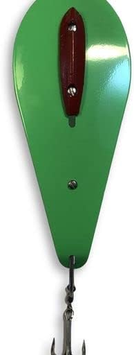 10" Bunker Spoon with Trailing Treble Hook Assembly and Adjustable Keel Weight for Striped Bass Tuna Saltwater Fishing Angling