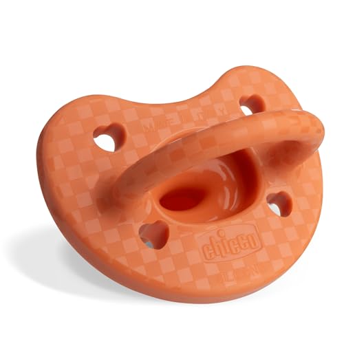 Image of Chicco PhysioForma Luxe Orthodontic Pacifier for Babies 16-24 Months, One-Piece 100% Soft Silicone, Supports Breathing, Textured Shield & Handle, Sterilizing Case, BPA Free, 2-Pack, Terracotta