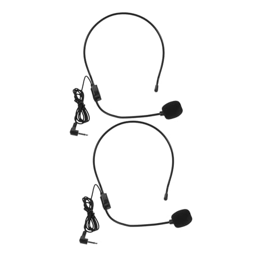 Wakauto 2 Pack Condenser Mic for Voice Amplifier Professional Headset Microphone Comfortable Earhook for Singing Teaching Stage