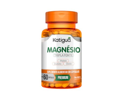 Katiguá, Magnésio Tripla Fonte, Quelato, Malato, Óxido, Sem sabor, 60 Cápsulas rígidas • 30 doses, Laranja