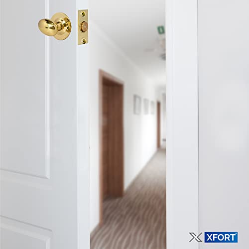 XFORT Rack Bolt Security Kit in Polished Brass, Oval Turn Knob with 55mm Rack Bolt. Extra Security As an Additional Lock - Image 4