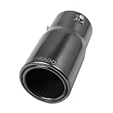 【Life Design Johnson.42】トヨタ ランドクルーザー プラド 150系 専用 マフラーカッター プラド テールスロート 排気テールパイプ プラド カスタム 外装パーツ マフラー機能付き PRADOエンブレム ドレスアップ (ブラックメタリック)