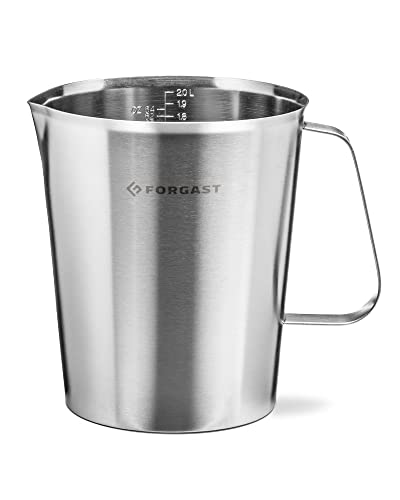 Forgast Misurino, Acciaio inossidabile, Portata 500-2000 ml, Misura tutto 100 ml, Capacità 2 l, Altezza 17 cm, Diametro 14 cm, Misurini, Pentola graduata, Caraffa con misurino, Accessori cucina