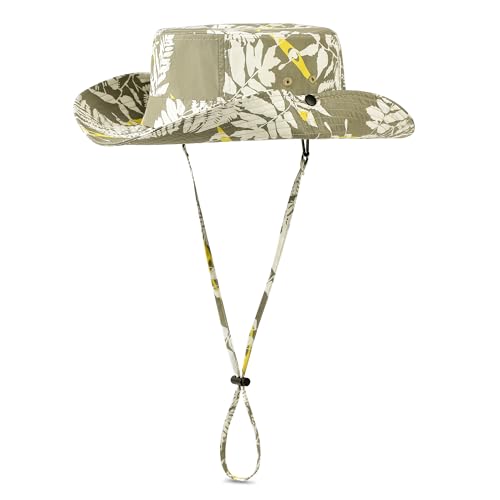 Image of Printed Bucket Hat UPF 50+ Quick-Dry Breathable Sun Hat, Roll-Up Brim Boonie Hat with Adjustable Fit for Beach Hiking Fishing