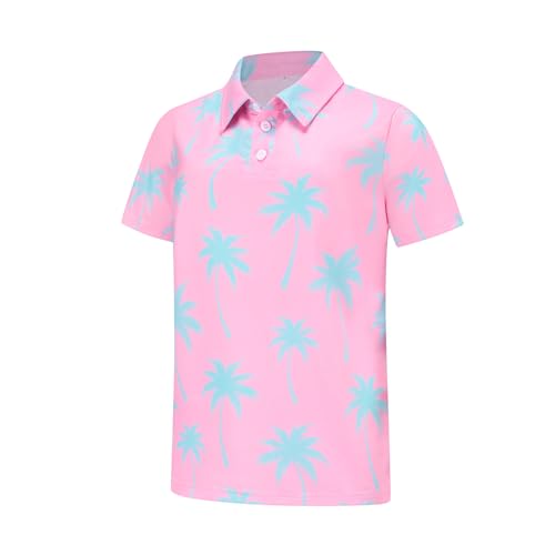 Boys Polo Shirts Hawaiian Golf Shrit Fashion Short Sleeve Kids Cool School Uniform Tops