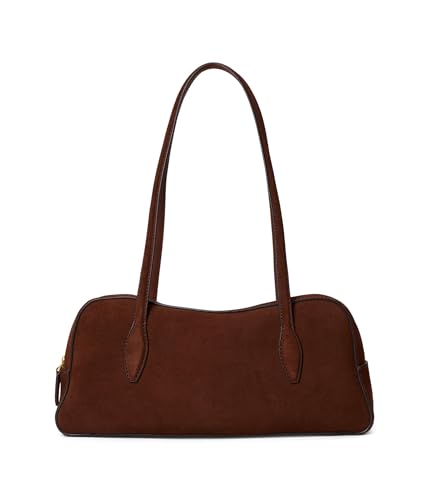 Madewell Suede E/W Satchel Shoulder Bag, Soft Mahogany