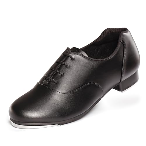 Linodes Upgraded Soft Leather Lace Up Tap Shoe for Women Men-Black-6.5M by Linodes - Used condition - Image 7