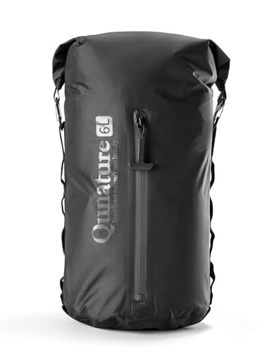 QUNATURE Waterproof Dry Bag 3L/6L/12L with Zipper Black