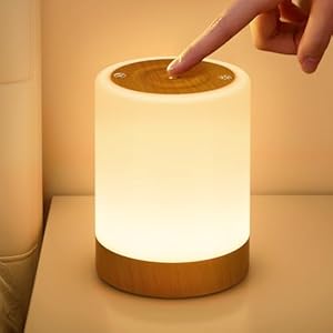 Lamparas de Mesita de Noche Tactil Regulable, Lampara Mesita Noche con 256 RGB Color y 5 Modos, Luz Cálida Luz Nocturna Lampara Mesa LED Recargable USB con Función de Temporizador para Regalo