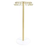 CHICIRIS Soporte para Collares, Base de Madera de Metal, Soporte para árbol de Joyería con 22 Ganchos, Organizador de Gran Capacidad para Collares, Pulseras, Pendientes, Anillos, Almacenamiento de