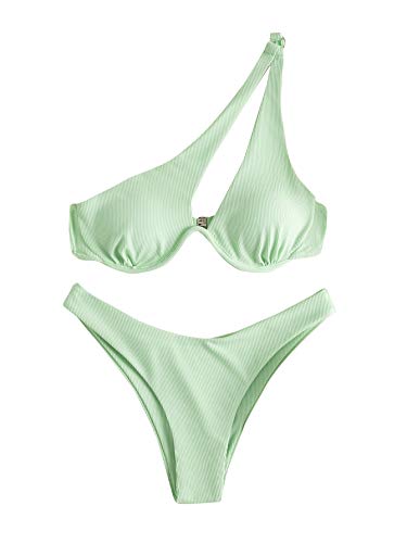 Verdusa women's 2 piece one shoulder underwire bathing suit bikin…