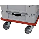 Bürkle Transportwagen mit Rollen aus PP/TPD für Normbehälter, Nutzlast circa 250kg, Grau, 600mm Länge, 400mm Breite