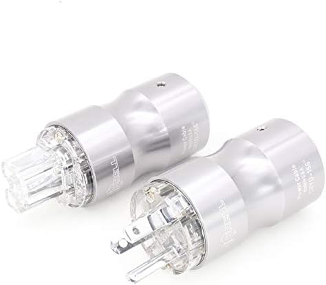 Jammas one pair Rhodium plated Transparent Krell US version power AC plug extension adapter - (Standard: US Plug)