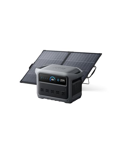 Image of Anker SOLIX C1000 Gen 2 Portable Power Station with 200W Bifacial Solar Panel, 2,000W (Peak 3,000W) Solar Generator, Full Charge in 49 Min, 1,024Wh LiFePO4 Battery