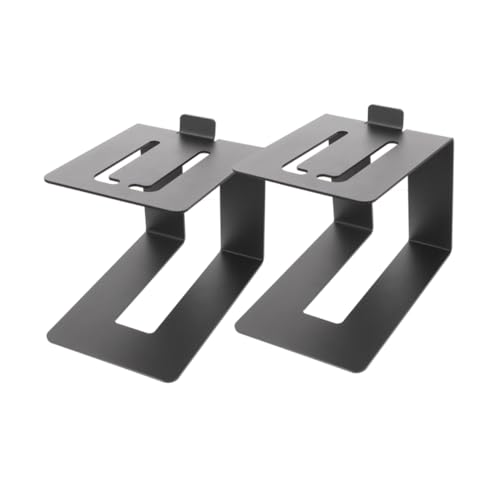 Toddmomy 2pcs Metal Desktop Speaker Stands Sturdy Storage Holder for Computer Studio Speakers Modern Design for Organized Workspaces Fit