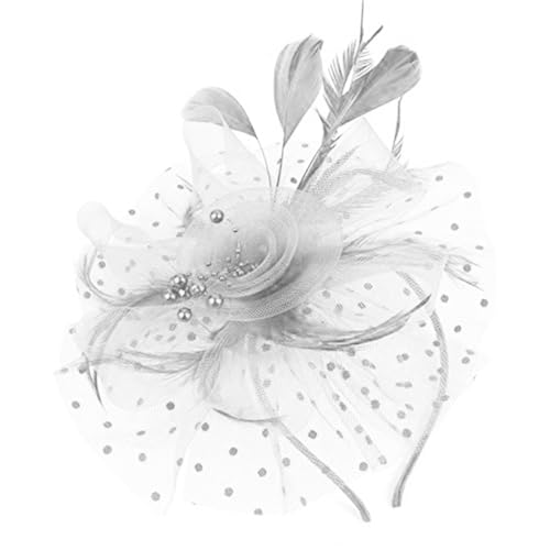 Tocado de malla ligera con plumas para mujer, estilo vintage, tocado para decoración de fiestas y bodas