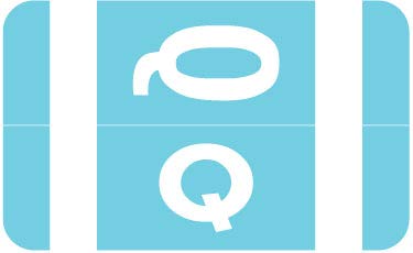 Doctor Stuff - File Folder Labels, Alphabet Letter Q, Compatible with Smead Alpha Z Acc/ACCS - SMSM Series Alpha Stickers Light Blue, 1-5/8" x 1”, 250