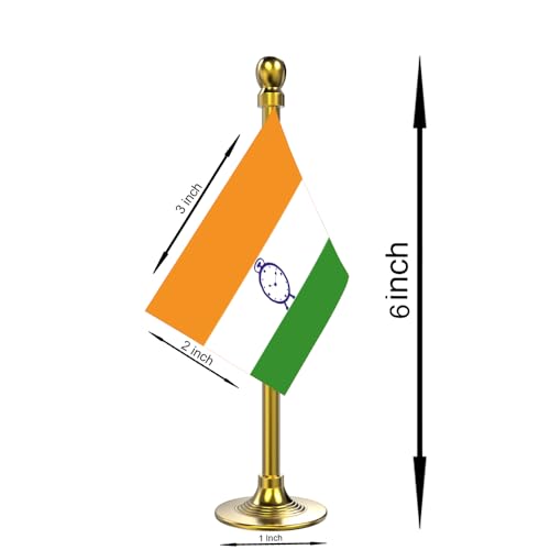Image of The Flag Company NCP Car Dashboard Flag | 2x3 Inch Flag with Elegant Acrylic Golden Base & Pole