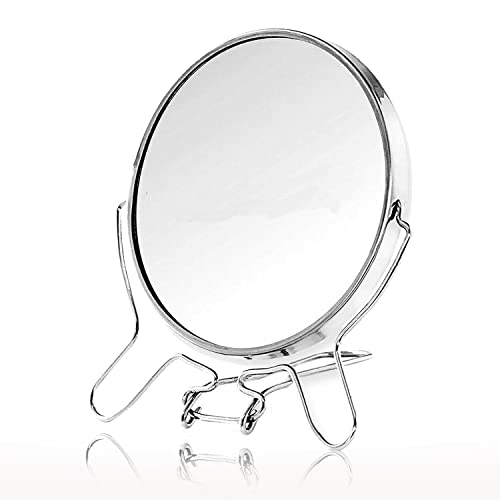 AKH® Doppelseitiger Schminkspiegel | 12 cm Durchmesser | Vergrößerung Make-up-Spiegel | Silberner Kosmetikspiegel | 3-fache Vergrößerung | Silberner Tischspiegel AKH® Doppelseitiger Schminkspiegel | 12 cm Durchmesser | Vergrößerung Make-up-Spiegel | Silberner Kosmetikspiegel | 3-fache Vergrößerung | Silberner Tischspiegel