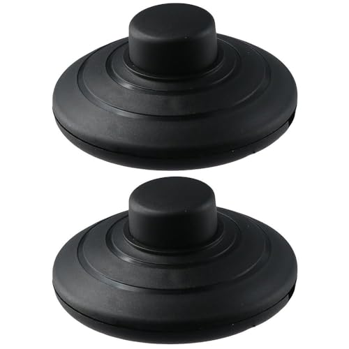 Image of Foot Pedal Push Switch 2pcs Round Floor Foot Inline Plastic Footswitch Lamp Light Foot Control Black Christmas Decoration