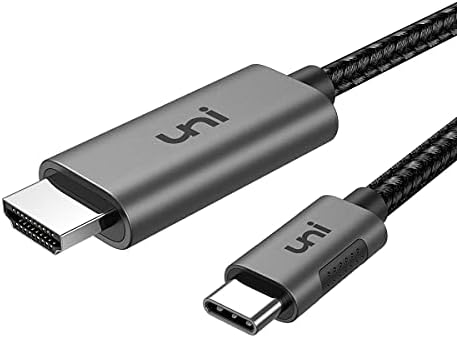 uni USB C to HDMI Cable for Home Office 6ft (4K@60Hz), USB Type C to HDMI Cable, Thunderbolt 4/3 Compatible with MacBook Pro 2021/2020, MacBook Air,iPad Pro 2021, Surface Book 2, Galaxy S22 and More