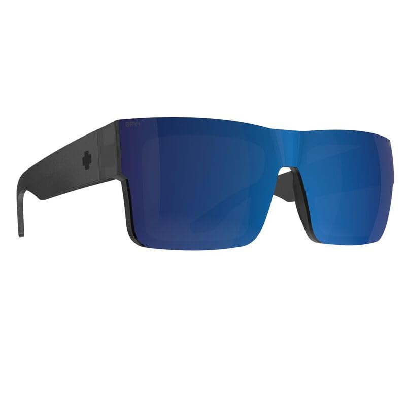 Spy Optic Cyrus Switch Magnetic Square Sunglasses Color and Contrast Enhancing Swap Lenses Translucent Gunmetal - Happy Gray & Happy Gray Green with Blue Mirror