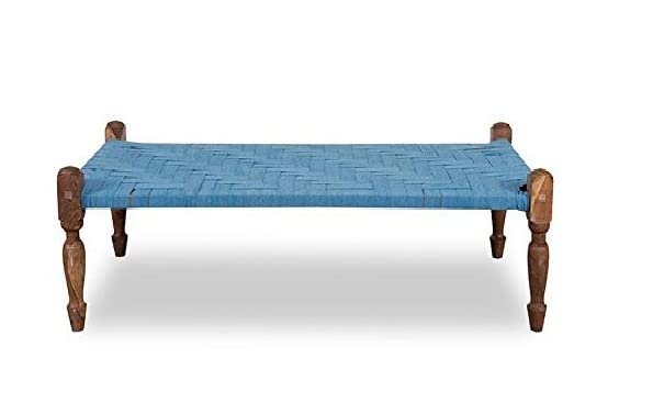 Solid Wood Rajasthani Charpai Bed for Home Teak Finish Wooden Niwar Charpai Handmade-image-47