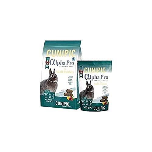 CUNIPIC Alpha Pro Comida Conejo Adulto 500GR, Negro, 500