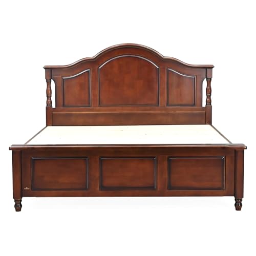 Image of Royaloak Atlanta American King Size Bed with Storage | Solid Wood Beds | Hydraulic Storages | Wooden Slats | Solid Legs