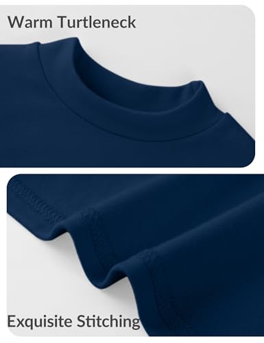 Image of Witwot Toddler Girls Mock Turtleneck Shirts Long Sleeve Thermal T-Shirt | Cotton Girl Soft Basic Pullover Tops Size 18M-5T