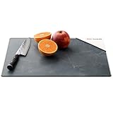 ALLboards Plaque de Protection en Verre Trempé Universel et Multifonction   Planche à Découper & Plateau en Verre 30x40cm avec Motif Anthracite Marbre
