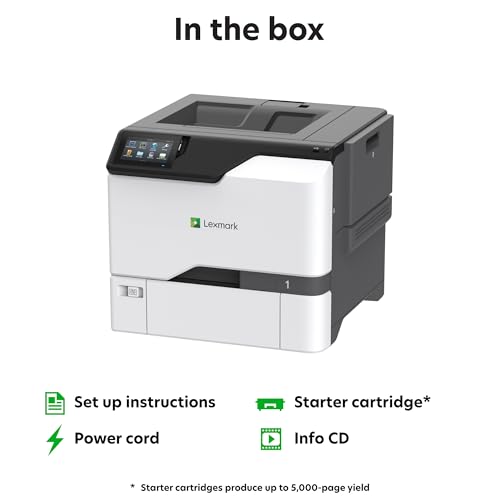 Image of Lexmark CS735de Color Laser Printer, Wireless connectivity, Intelligent Storage Drive Available, Ethernet, Energy Star, 4.3-inch Color Touch Screen and Print Resolution at 1200 x 1200 dpi.(47C9100)