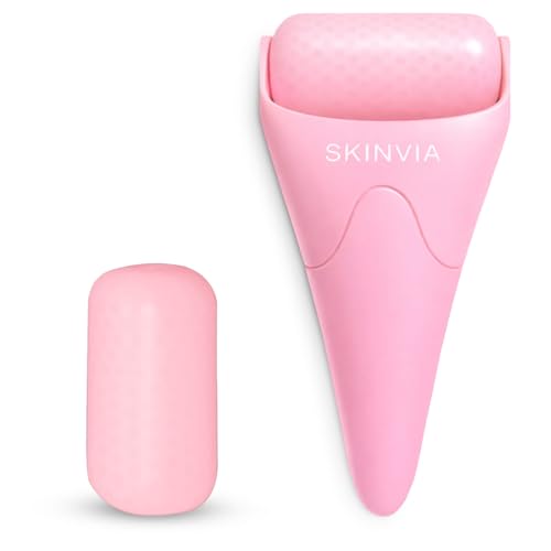 SKINVIA Ice Roller for Face & Body – 1 Plastic Handle with 2 Replaceable Roller Heads – Cooling...